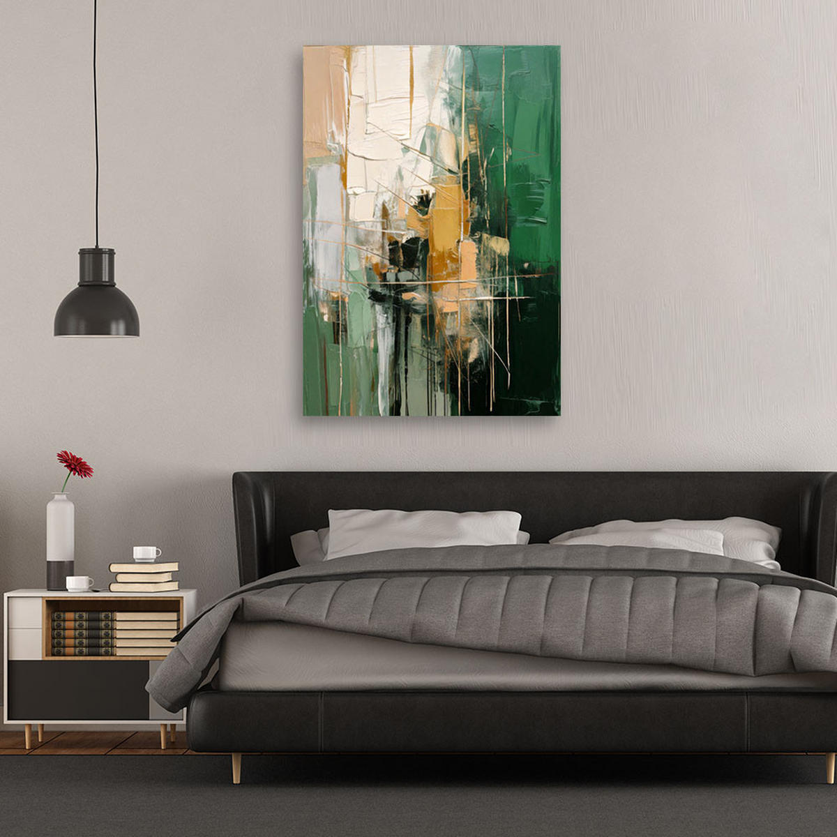 LEINWANDBILD Abstraktion 40x60cm - Grün, Textil (40/60cm) - Feeby