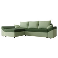 ECKSOFA Dante L - Schwarz/Grün, Holz/Kunststoff (240/140cm) - MIRJAN24