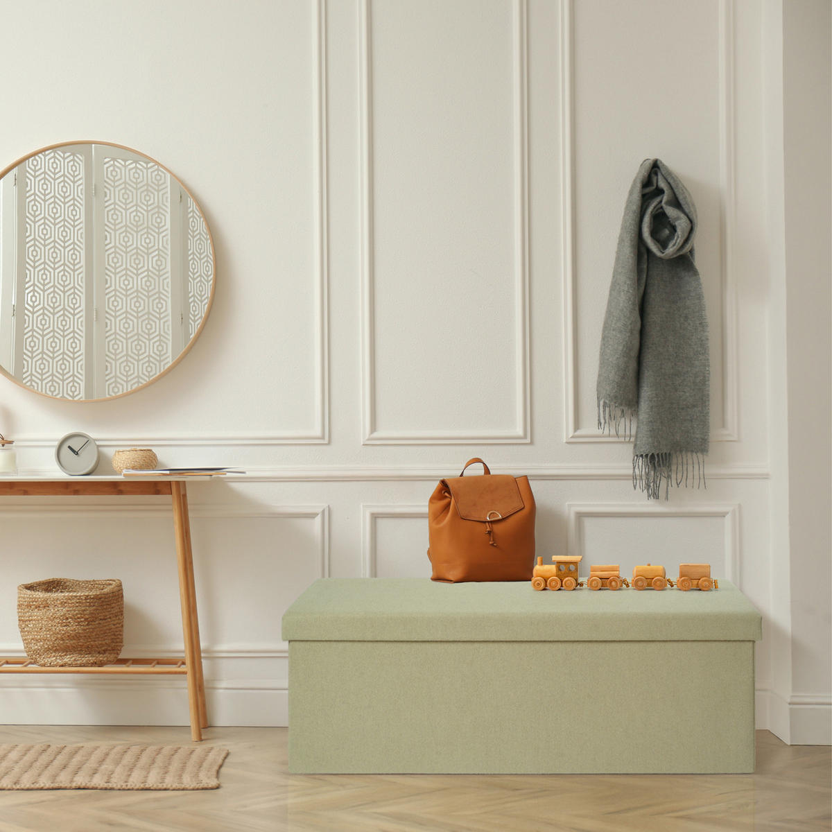 SITZBANK 110/38/38 cm, faltbar, Grün - Grün, Kunststoff (38/38/110cm) - Laleni