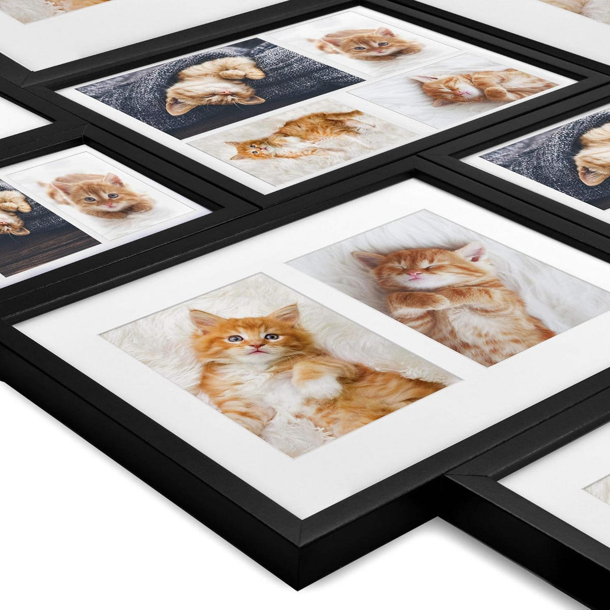 BILDERRAHMEN Galeria MDF Schwarz (7tlg) - Schwarz, Holzwerkstoff (22/35/42cm) - BoMoe