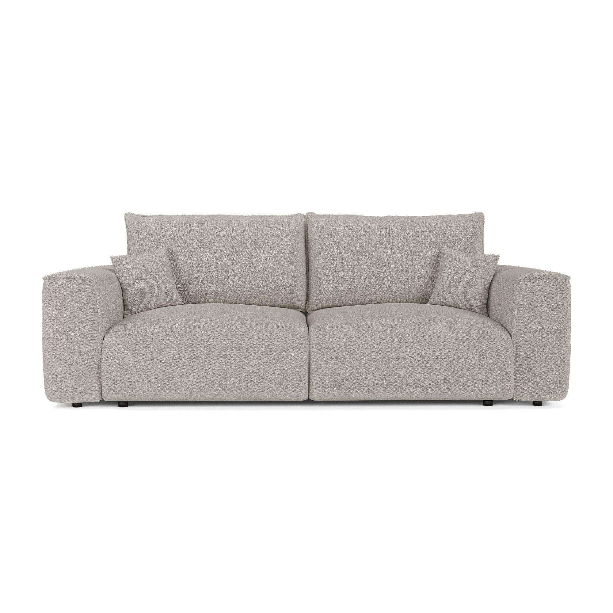 SCHLAFSOFA mit Stauraum COMO Frottee Hellgrau 254cm - Hellgrau/Grau, Textil (254/78/95cm) - Premium Interiors