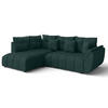 ECKSOFA L Form Corleone Grün 266/182/91 cm mit Schlaffunktion - Schwarz/Grün, Kunststoff/Textil (266/182cm) - AX Living