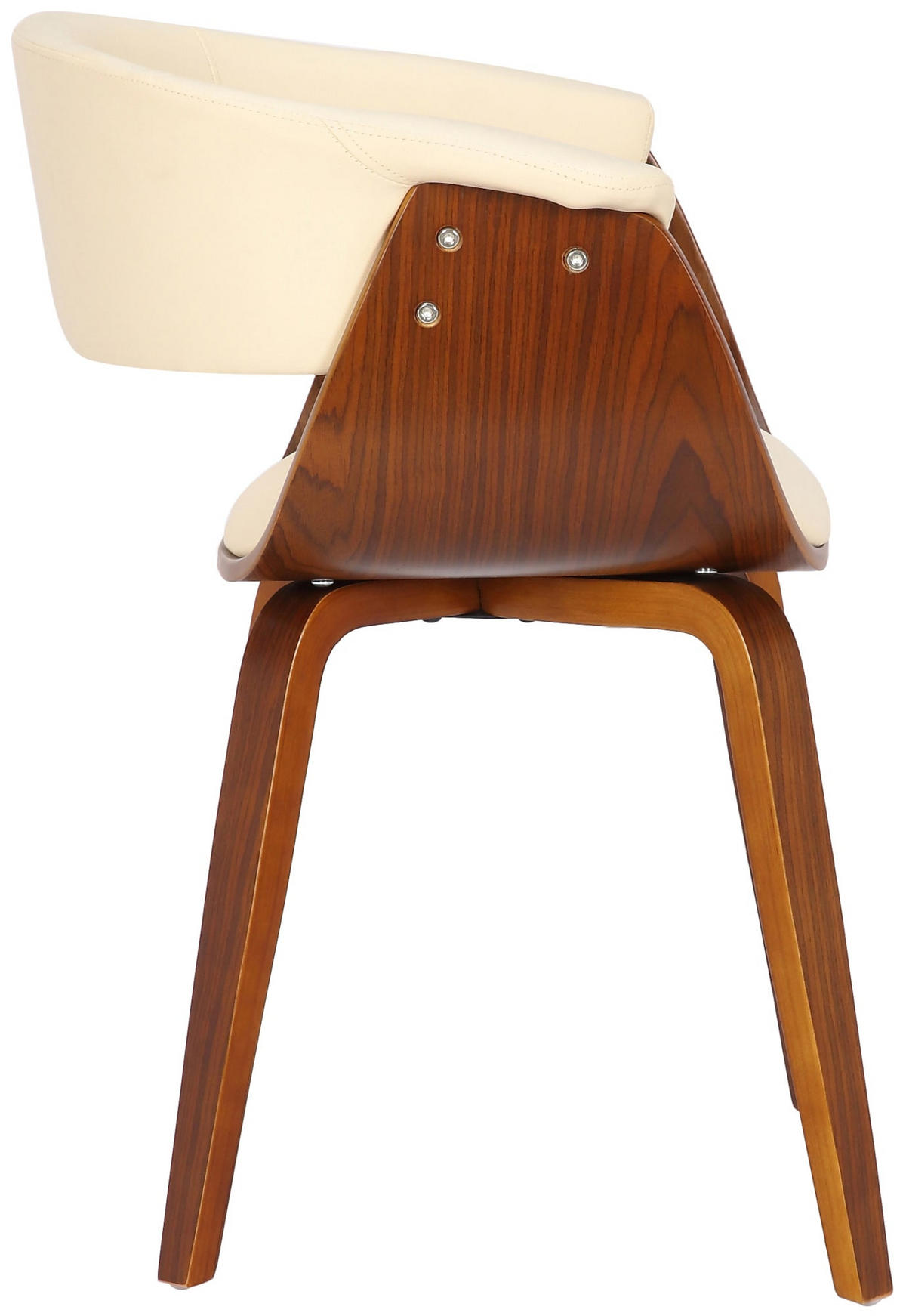 STUHL 2er Set Holz Creme - Walnussfarben/Creme, Holz/Textil (60/75/55cm) - CLP
