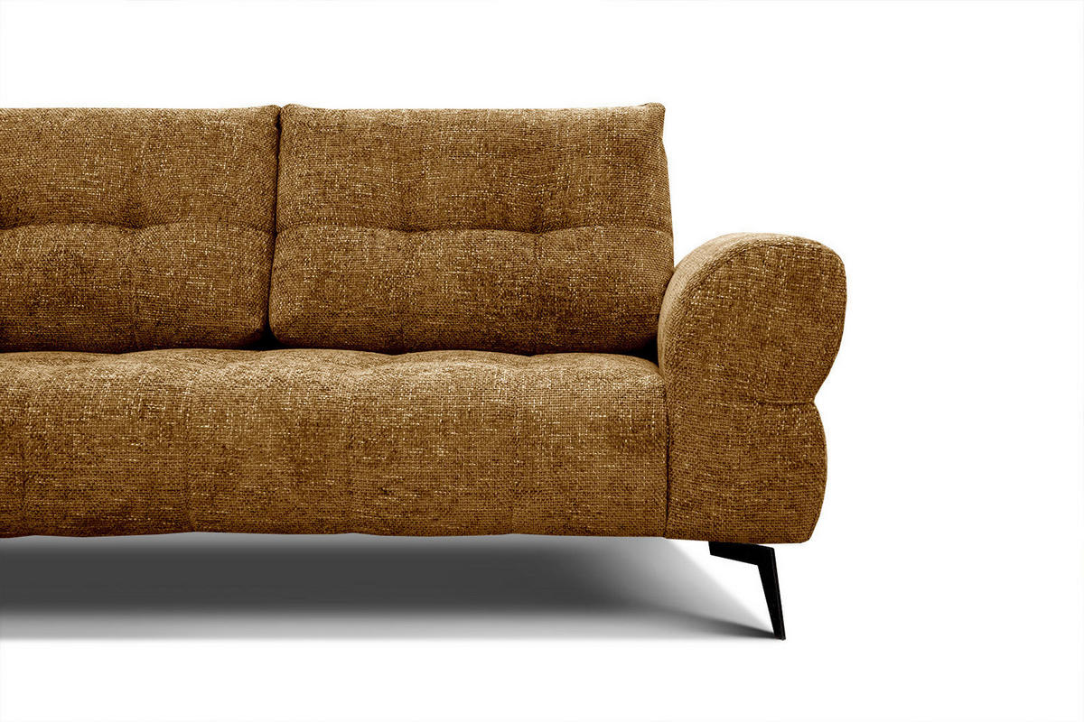 ECKSOFA SALVINI 5-Sitzer, dunkelgelb - Dunkelgelb/Schwarz, Holzwerkstoff/Textil (158/292cm) - Courtois Laville