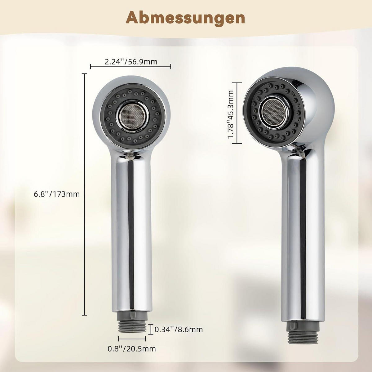KÜCHENARMATUR Brausekopf Chrom 2 Strahlarten - Silberfarben, Metall (2/2/2cm)