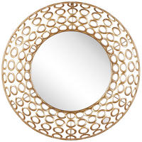 WANDSPIEGEL goldrund80cmBOURDON Bourdon - Goldfarben, Metall (80/80/6cm) - Beliani