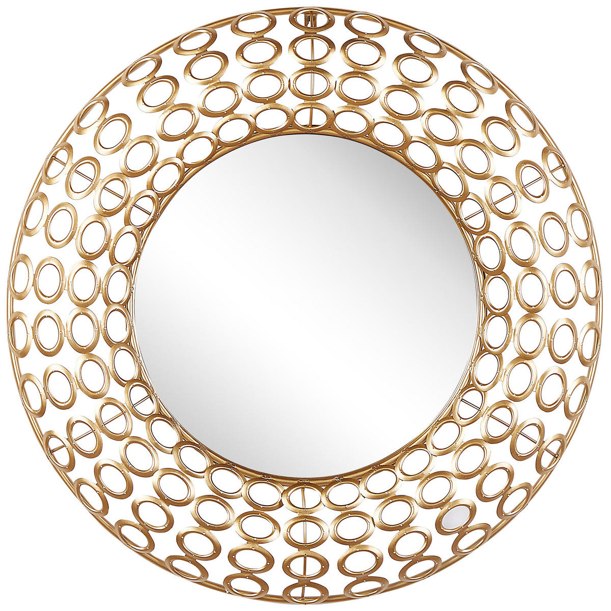 WANDSPIEGEL goldrund80cmBOURDON Bourdon - Goldfarben, Metall (80/80/6cm) - Beliani
