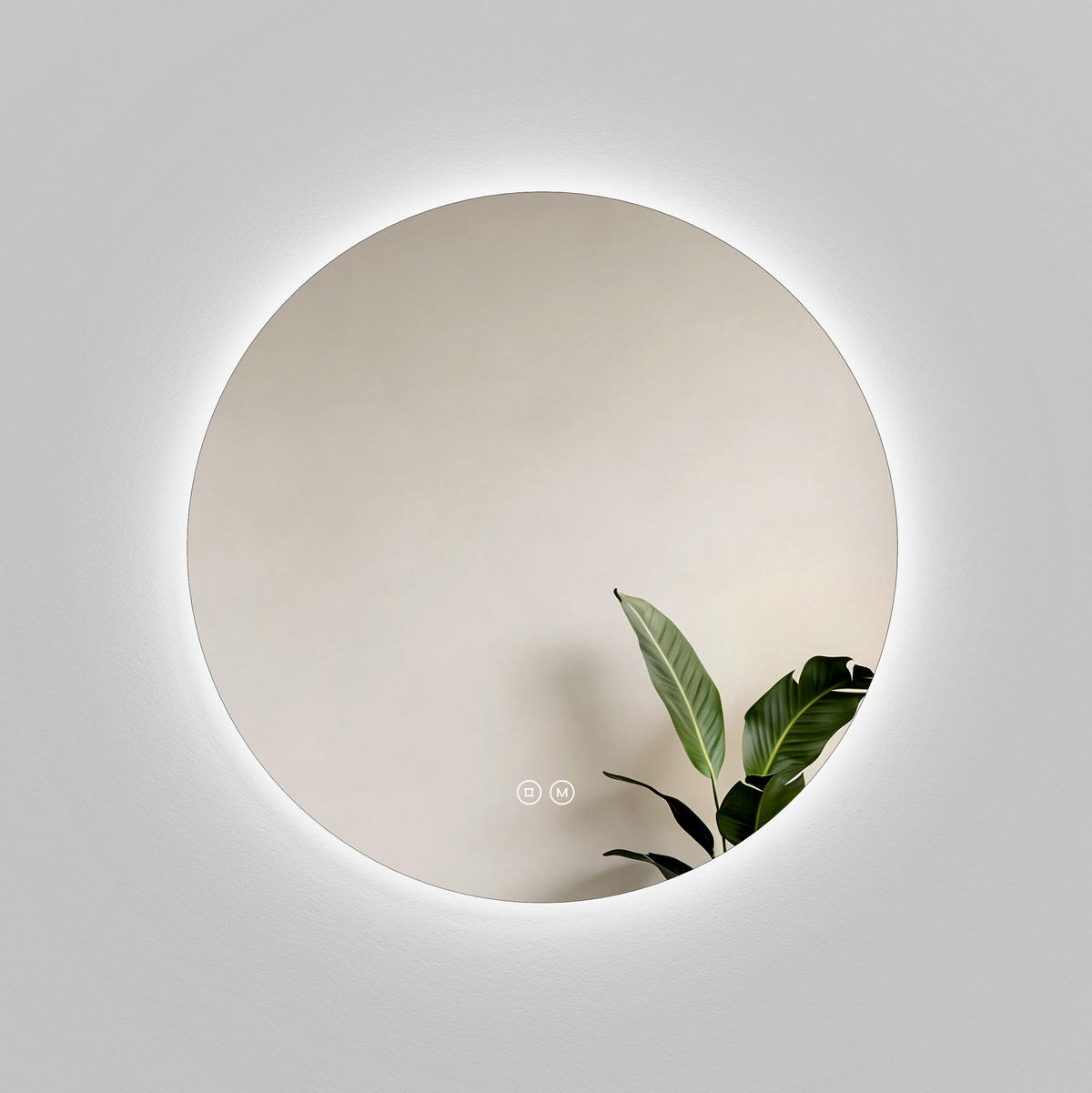 OKRUGLO KUPAONSKO OGLEDALO s rasvjetom bez okvira 3 boje svjetla Ø 70 cm - bijela, staklo (70/3/70cm) - EMKE