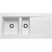 KÜCHENSPÜLE 100x50cm Einbauspüle Siroko 60cm Schrank Einbau reversibel stossfest - Weiß, Metall (50/20/100cm)