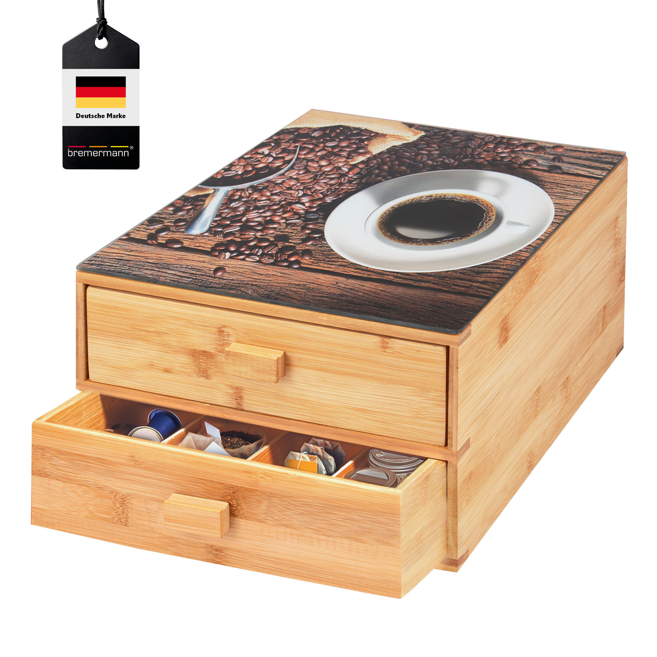 KAFFEEKAPSEL-BOX, Bambus - Braun, Holz (30/18.5/30cm) - bremermann