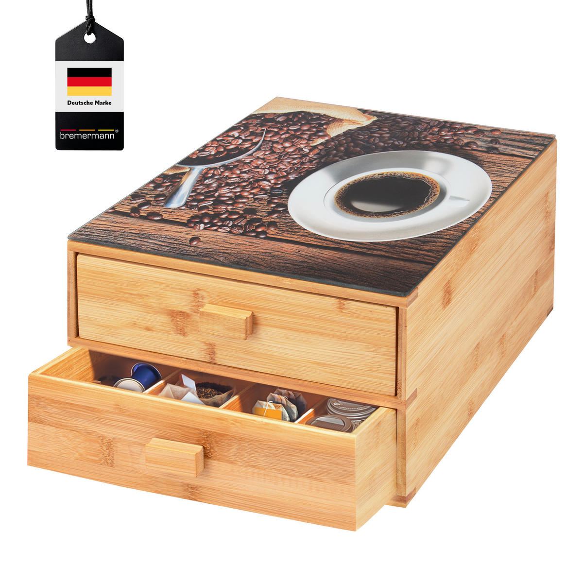 KAFFEEKAPSEL-BOX, Bambus - Braun, Holz (30/18.5/30cm) - bremermann