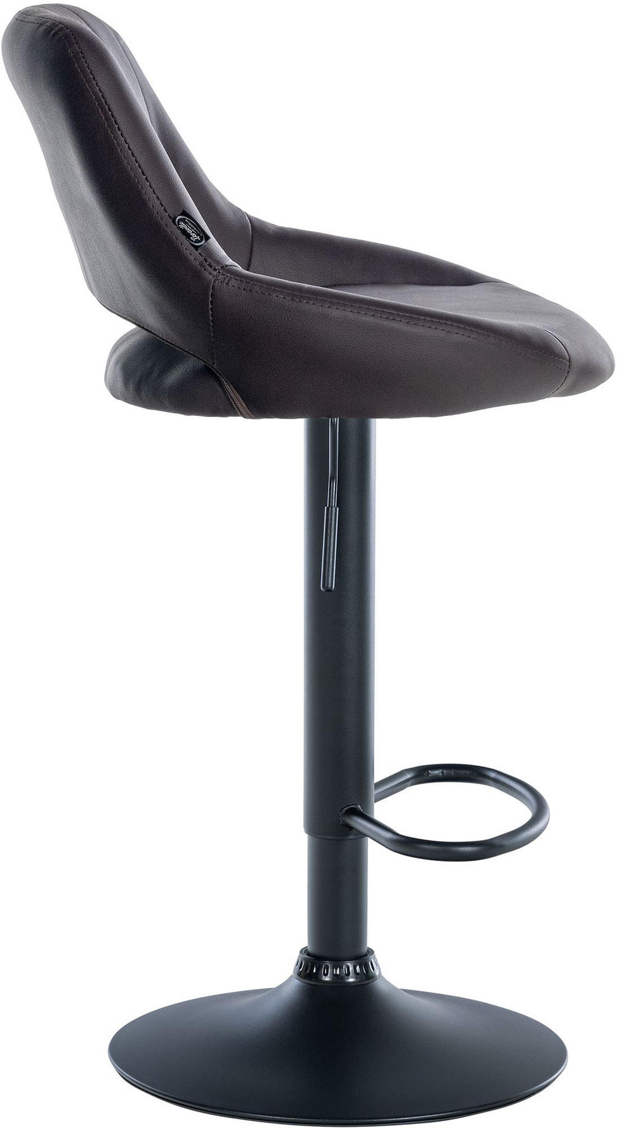 BARHOCKER 2er Set Milos Kunstleder B braun - Schwarz/Braun, Kunststoff/Metall (47/106/48cm) - TPFLiving