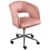 BÜROSTUHL Rosa Katonah - Pink/Silberfarben, Textil (57/78/57cm) - Beliani