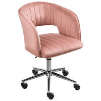 BÜROSTUHL Rosa Katonah - Pink/Silberfarben, Textil (57/78/57cm) - Beliani