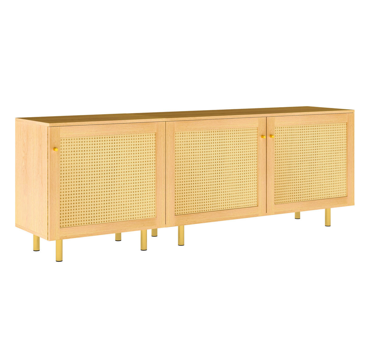 SIDEBOARD 180/40/63 cm in Naturfarbe mit 3 Türen und modularer Aufteilung - Naturfarben, Holzwerkstoff (180/63/40cm) - Flora Grace