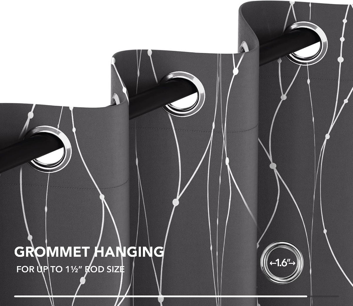 VERDUNKELUNGSVORHANG – Grau – 140 cm x 220 cm – 2 Schal - Grau, Textil (132/213cm)