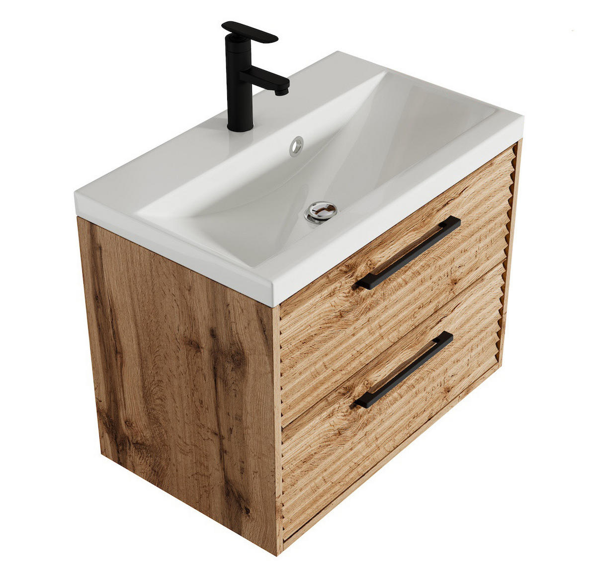 BADMÖBEL-SET Etna 2 Teile Eiche - 60 x 35 x 51 cm - Eichefarben, Holz (60/51/35cm) - Badplaats
