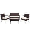 POLY-RATTAN GARNITUR Braun, Cremeweiß - Braun/Weiß, Kunststoff - MCW