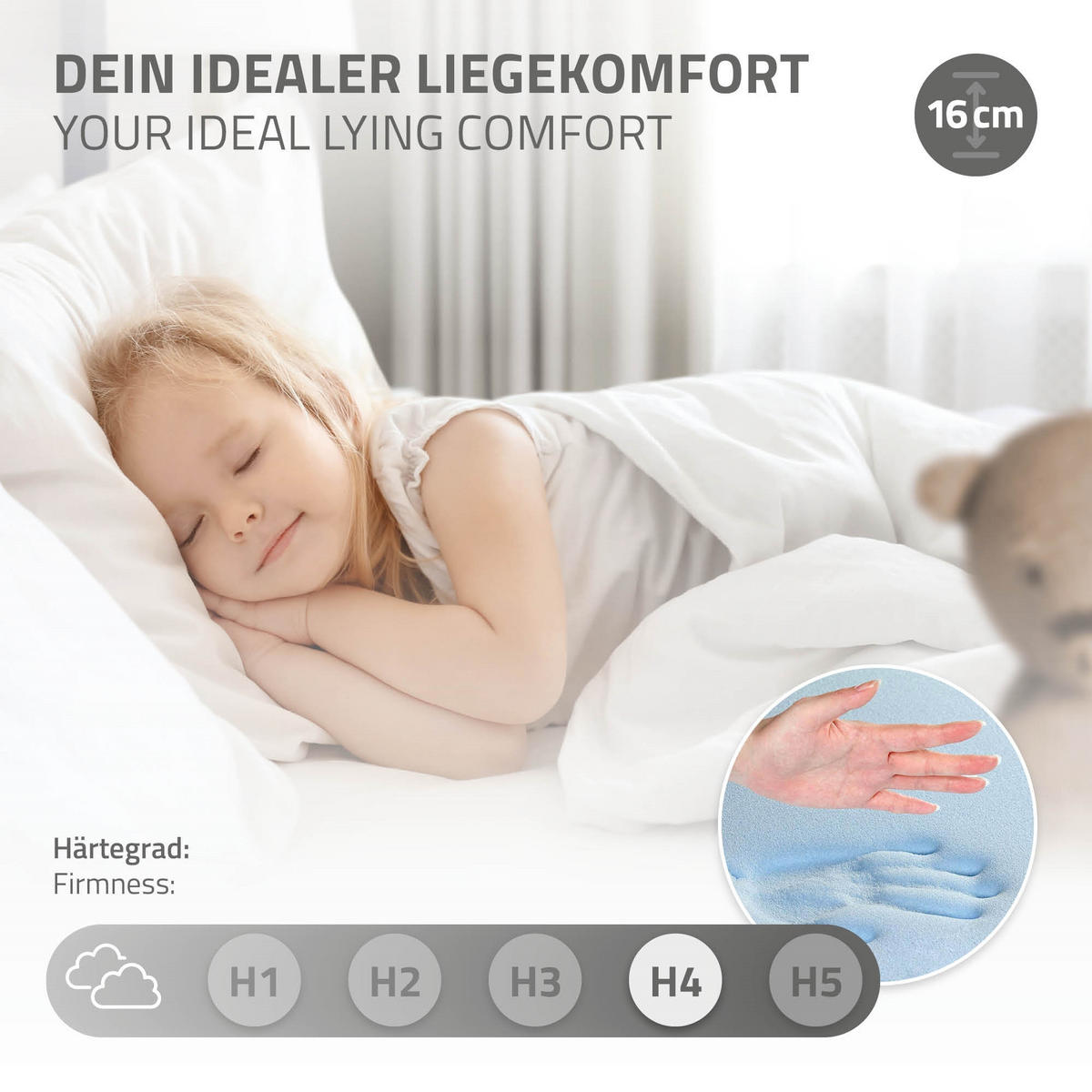 KINDERBETT mit Dach und Matratze 90x200 cm Hellgrau - Hellgrau, Holz (90/200cm) - ML-DESIGN
