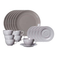 KAFFEESERVICE Levi Grau 18er Set - Grau, Keramik (1/1/1cm) - Ritzenhoff Breker