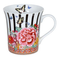 KAFFEEBECHER Viva la Vida Stripes Becher - Naturfarben, Keramik (0.41L) - Könitz