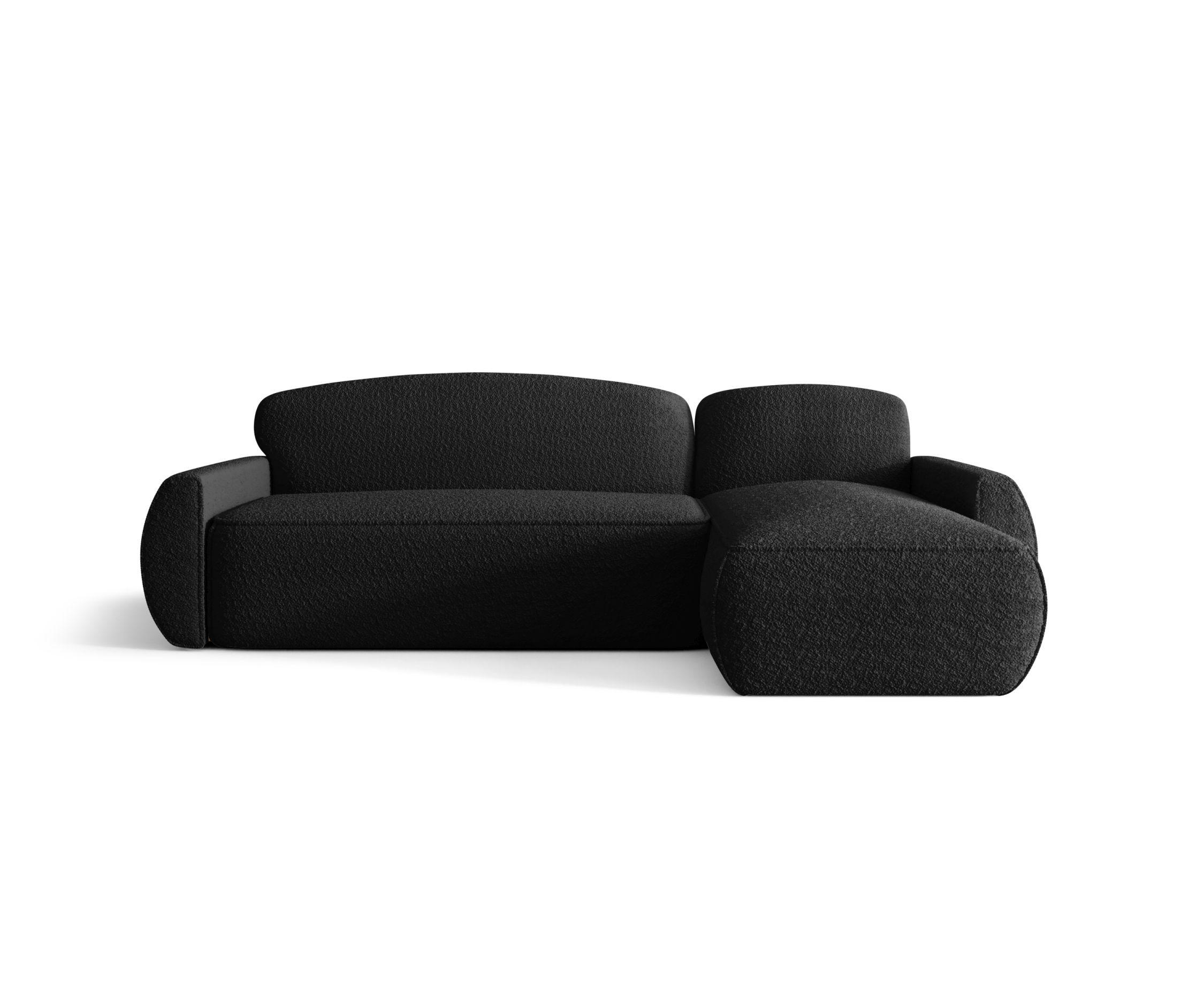 ECKSOFA mit Schlaffunktion LUCAS Quelle 100 Rechts - Schwarz, Textil (240/145cm) - Bedante