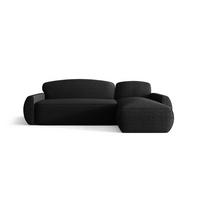 ECKSOFA mit Schlaffunktion LUCAS Quelle 100 Rechts - Schwarz, Textil (240/145cm) - Bedante