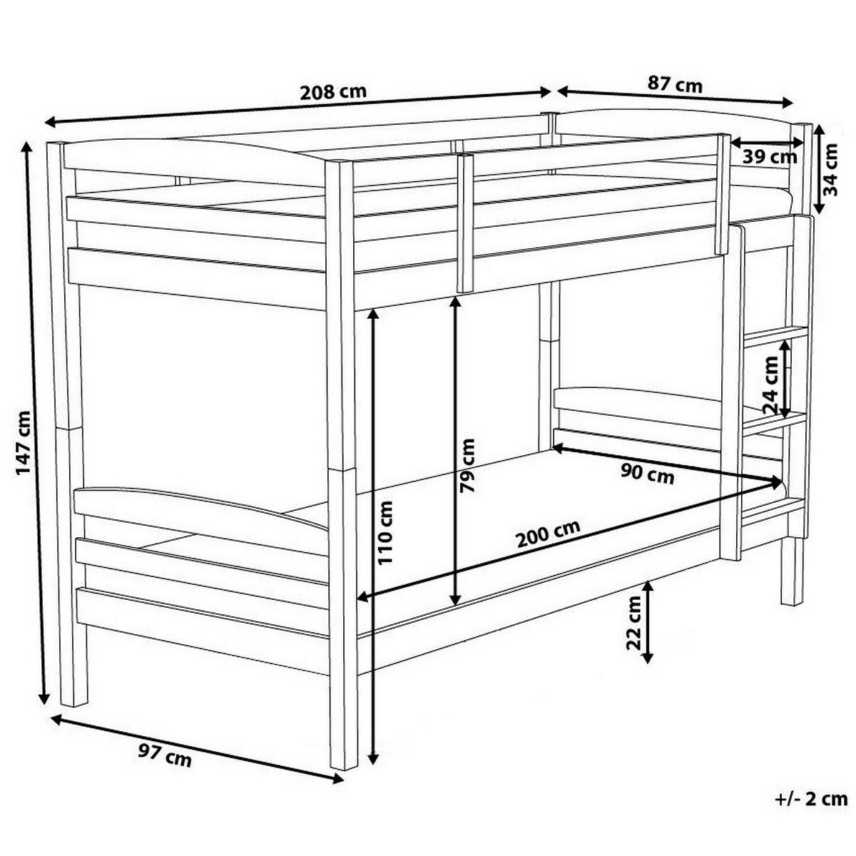 HOCHBETT 90x200 cm Grau Regat - Grau, Holz (90/200cm) - Beliani