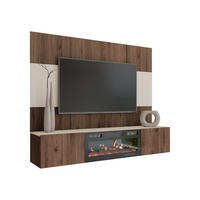 WOHNWAND Deromi III mit Kamin - Braun, Holzwerkstoff (180/150/38cm) - MIRJAN24