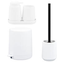 BAD-ACCESSOIRES-SET TESERO, Soft-Touch, weiß - Weiß, Kunststoff (22.5/25.5/25cm) - eluno