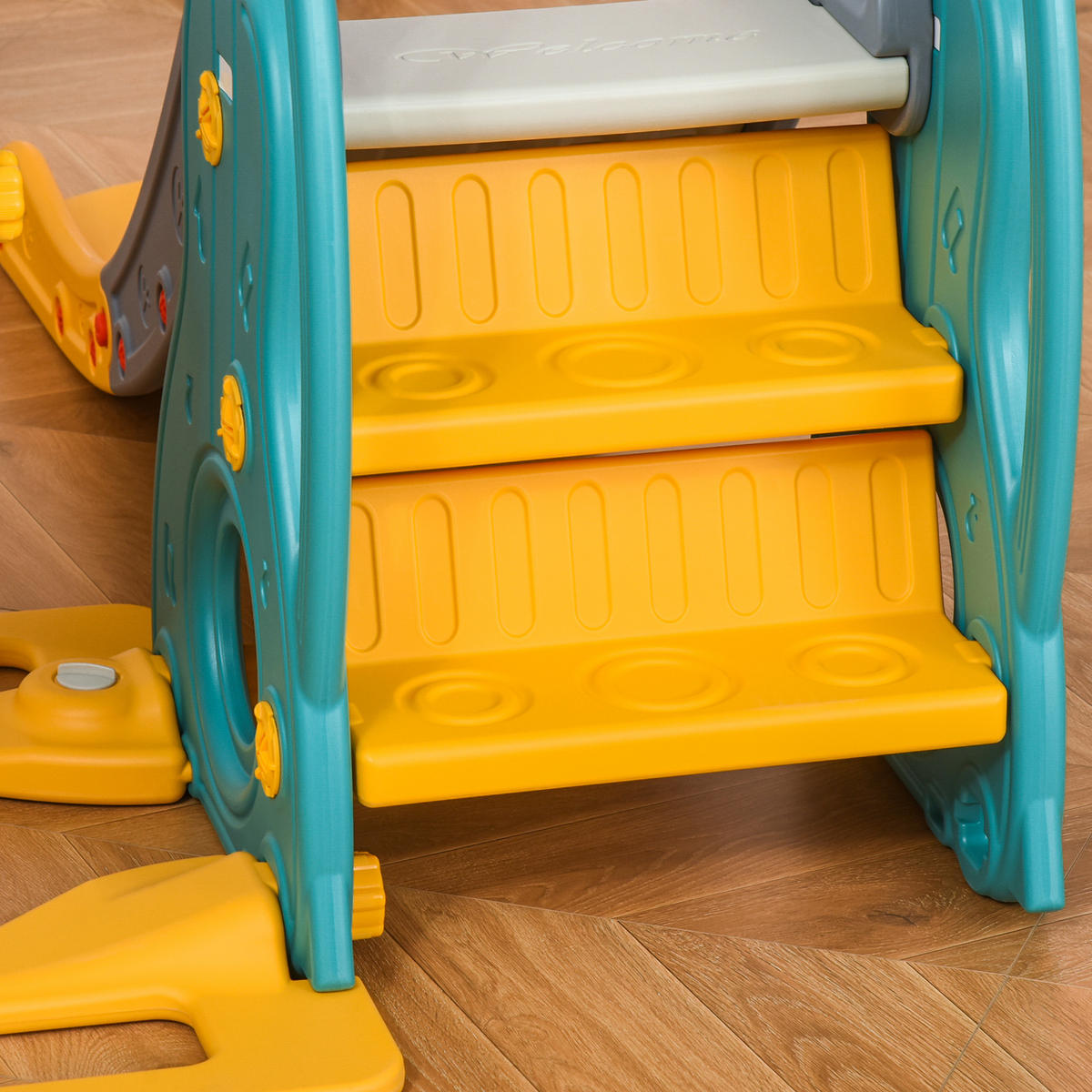 KINDERRUTSCHE DE-17984 Blau/Gelb - Blau, Kunststoff (149/107/152cm) - ComfortXL
