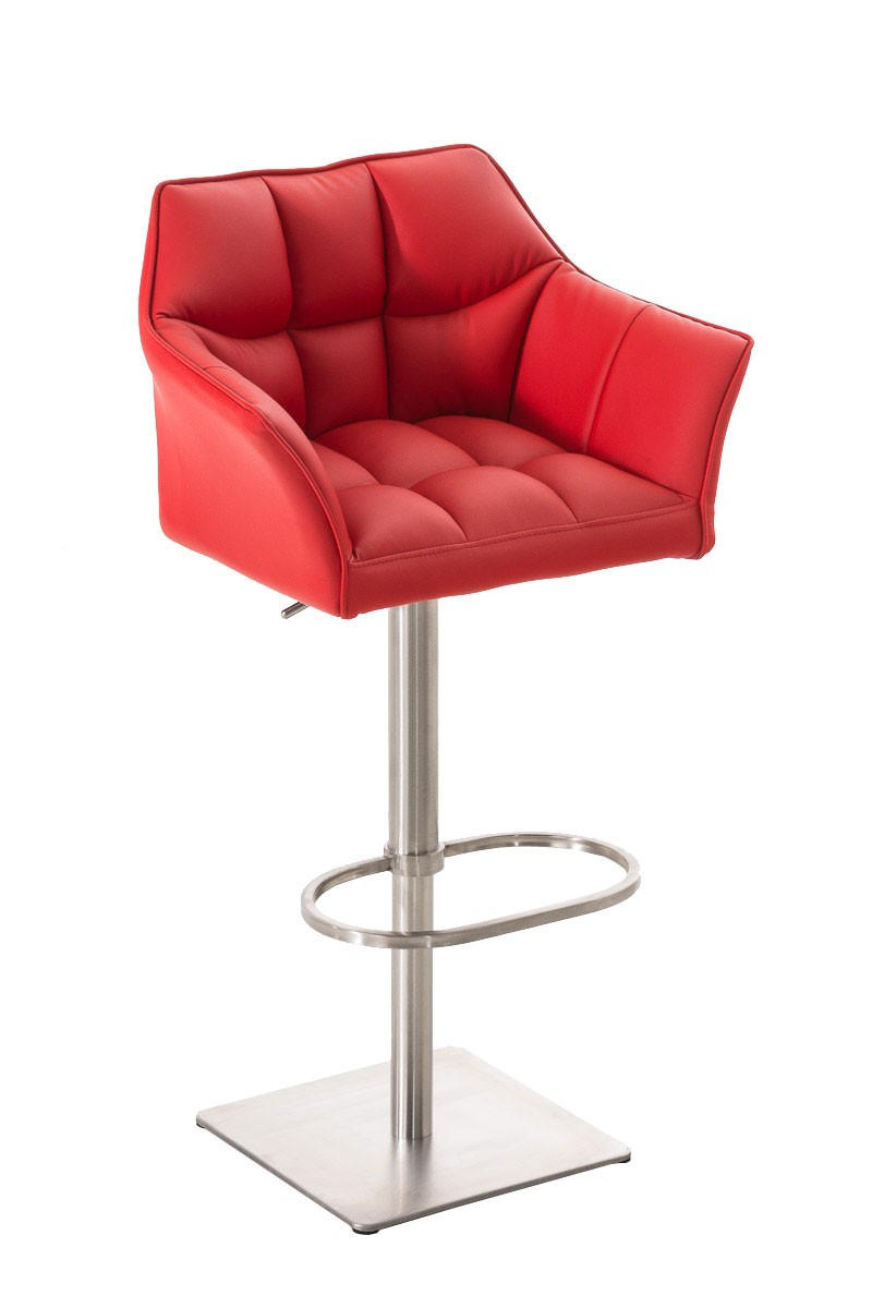 BARHOCKER Damaso 88x64x45 cm rot - Rot, Leder (64/88/45cm) - furnicato