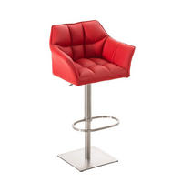 BARHOCKER Damaso 88x64x45 cm rot - Rot, Leder (64/88/45cm) - furnicato