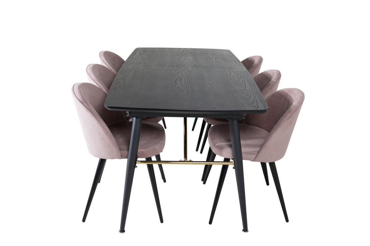 TISCHGRUPPE Altrosa - Rosa, Holzwerkstoff (85/76/180cm) - ebuy24