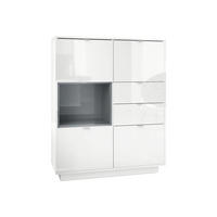 HIGHBOARD Metro Einsatz in Grau Hochglanz - Grau, Holzwerkstoff (103/123/38cm) - Vladon