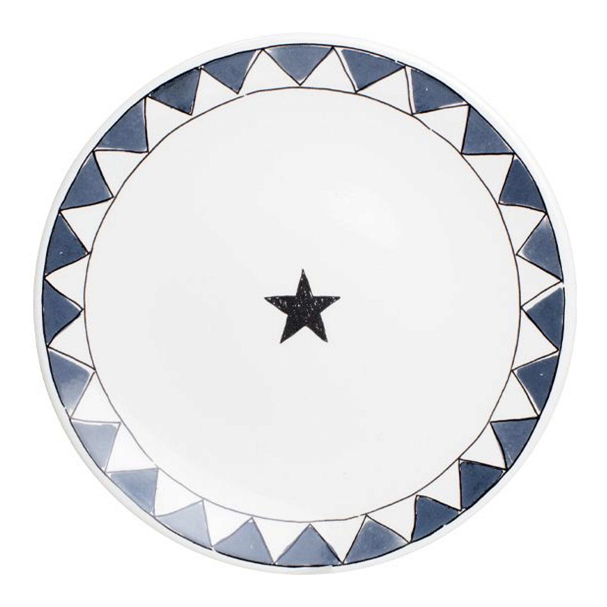 FRÜHSTÜCKSTELLER Noir Stern in Schwarz - 22cm - Schwarz, Keramik (21.8cm) - Blond Amsterdam