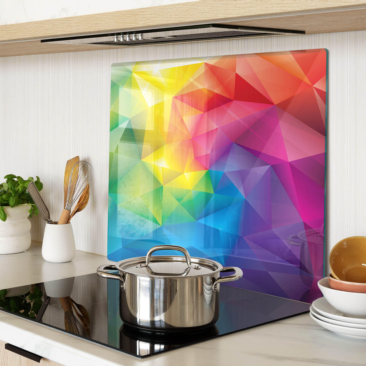GLASPLATTE 60x52 cm Abstrakt - Multicolor, Glas (60/0.4/52cm) - TULUP