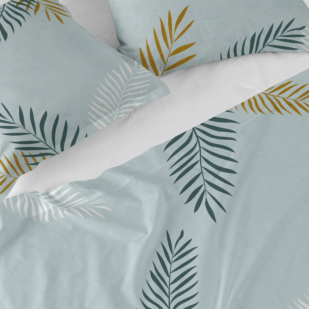 OBERLAKEN Foliage mint 210x270 cm (Komfortgrösse) - Multicolor, Textil (210/270cm) - Happy Friday