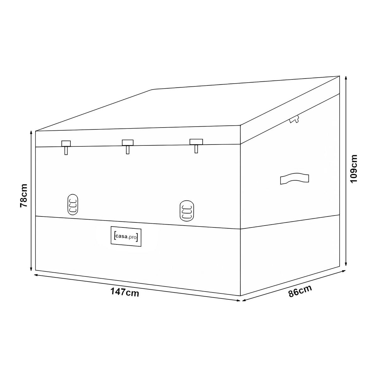 AUFBEWAHRUNGSBOX Alanno - Schwarz/Grau, Textil/Metall (147/109/86cm) - casa.pro