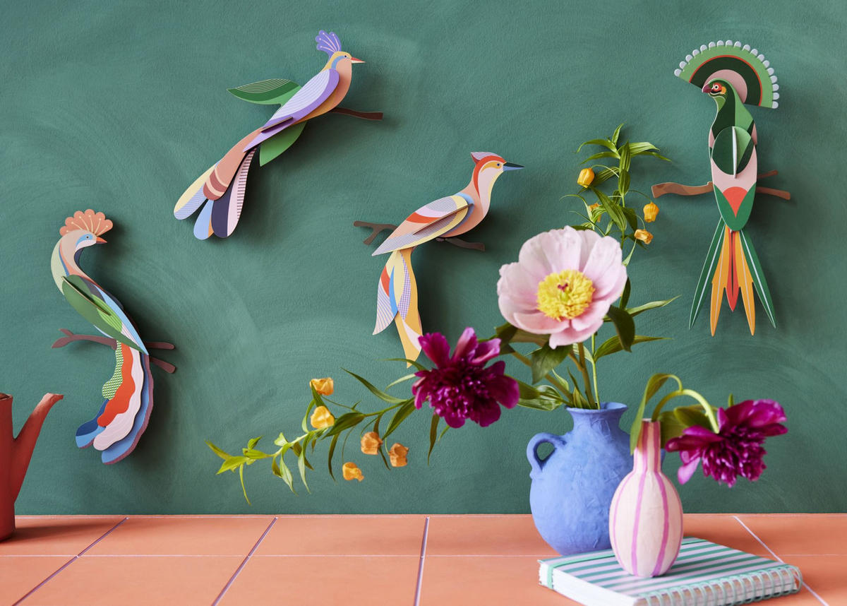 WANDDEKO Leuchtender Flügel 4.5/18 cm - Multicolor, Wellpappe (4.5/18/31cm) - KUNSTLOFT