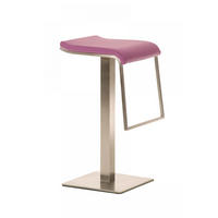 BARHOCKER Lederlook Lila - Edelstahlfarben/Lila, Textil/Metall (39/78/42cm) - CLP