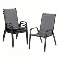 GARTENSTÜHLE 6er-Set – stapelbar, 150 kg, wetterfest,Grau - Grau, Metall (72/96/60cm) - Coonoor