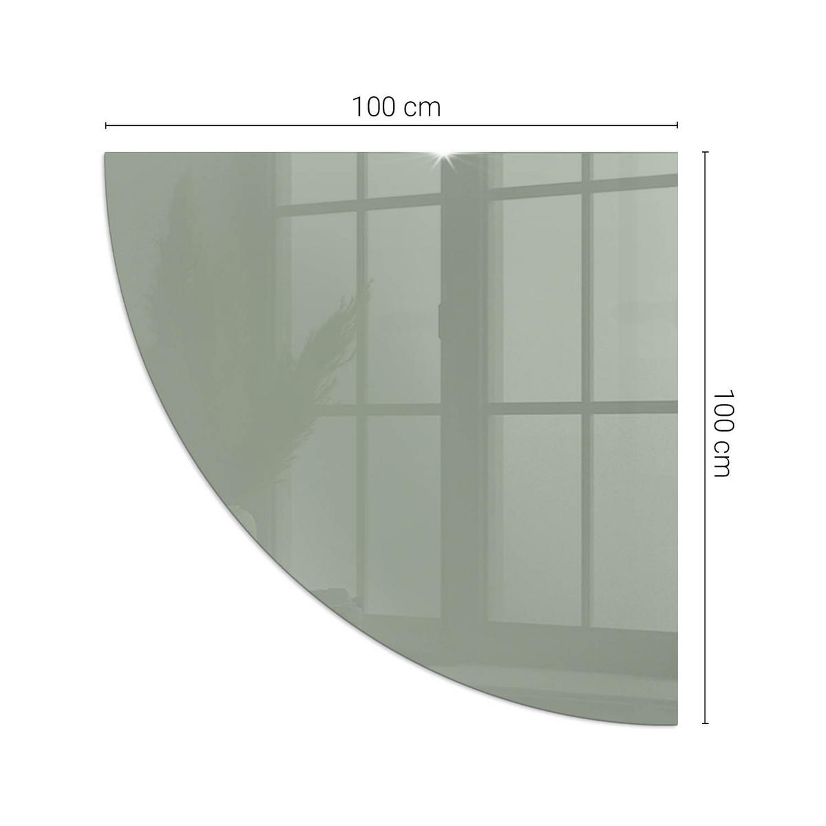 GLASPLATTE für Kamin 100x100 cm - Grün, Glas (100/100/0.4cm) - TULUP