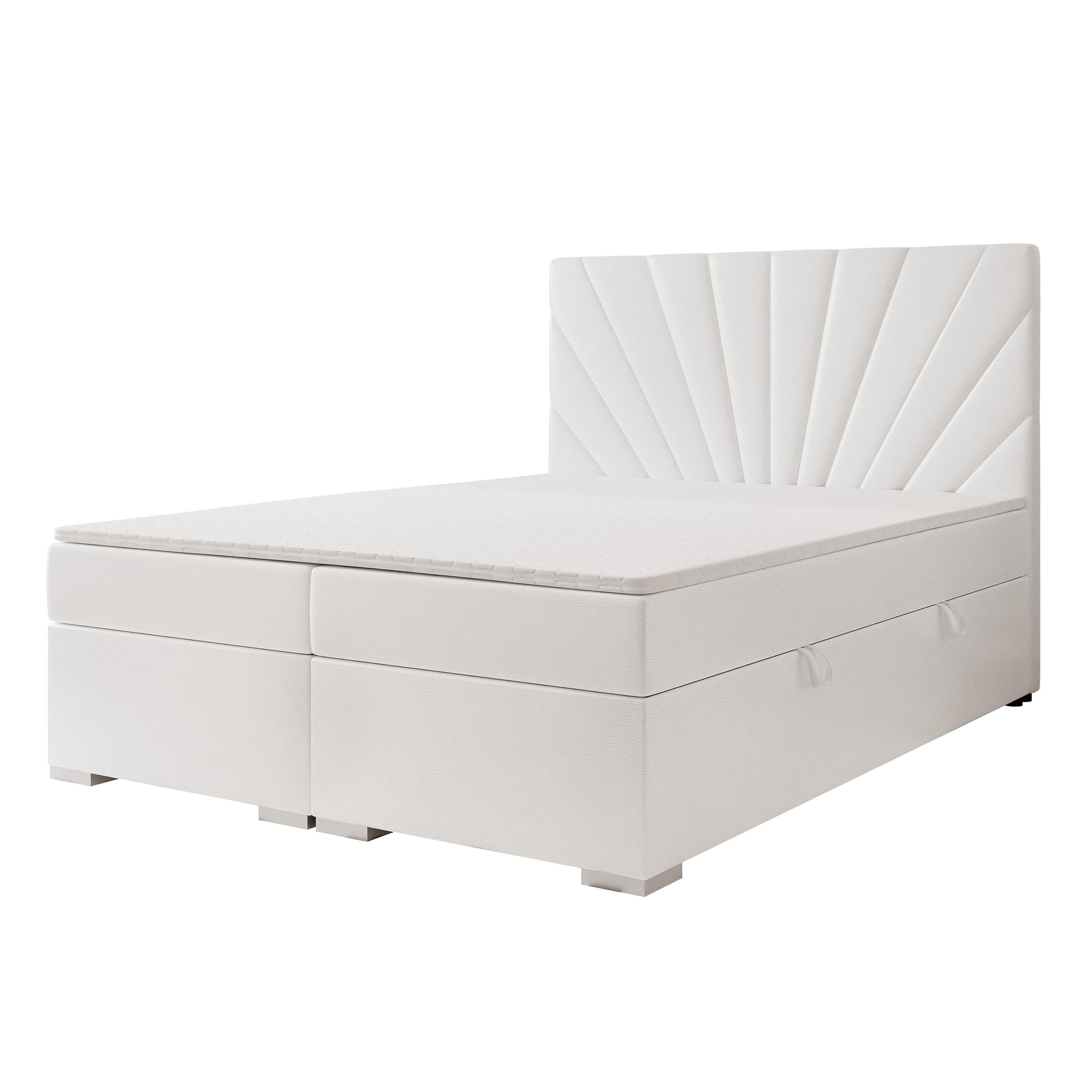 BOXBETT 160x200 cm mit Topper - Weiß, Holzwerkstoff/Textil (120/200cm) - Idohome