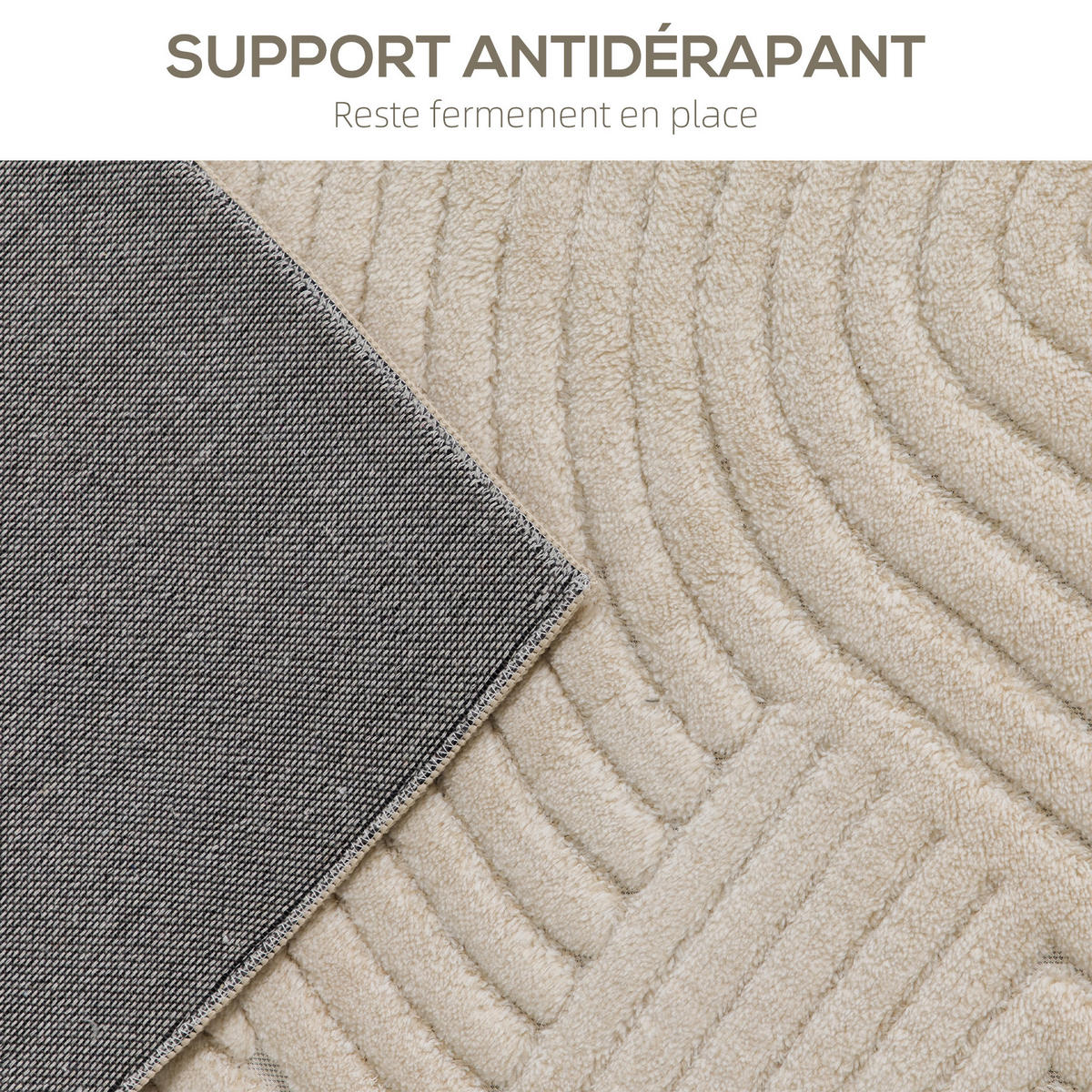 TEPPICH DE-14314 geometrisches Hoch-Tief-Muster Creme - Weiß, Textil (160/230cm) - ComfortXL