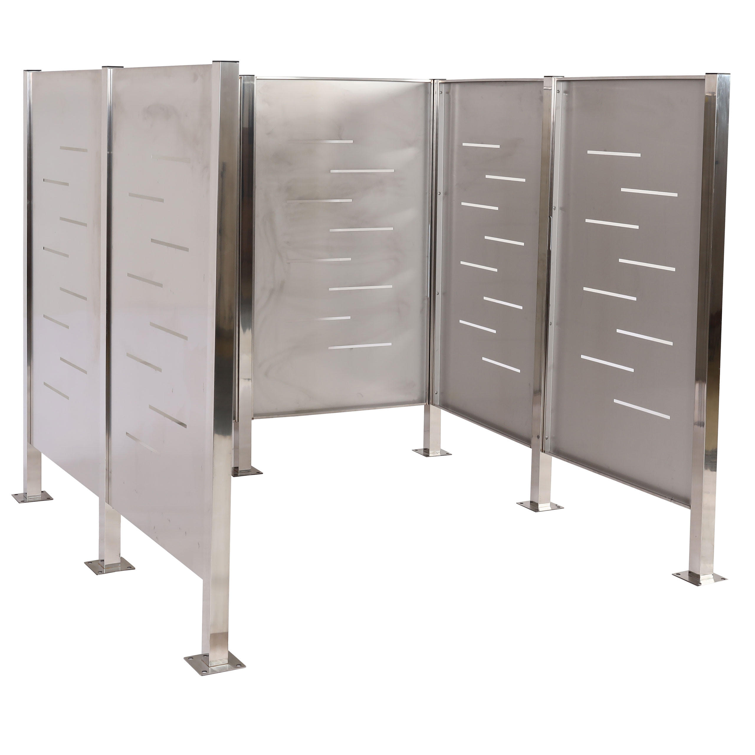 MÜLLTONNEN-ZAUN Silber - Silberfarben, Metall (165/151/165cm) - MCW