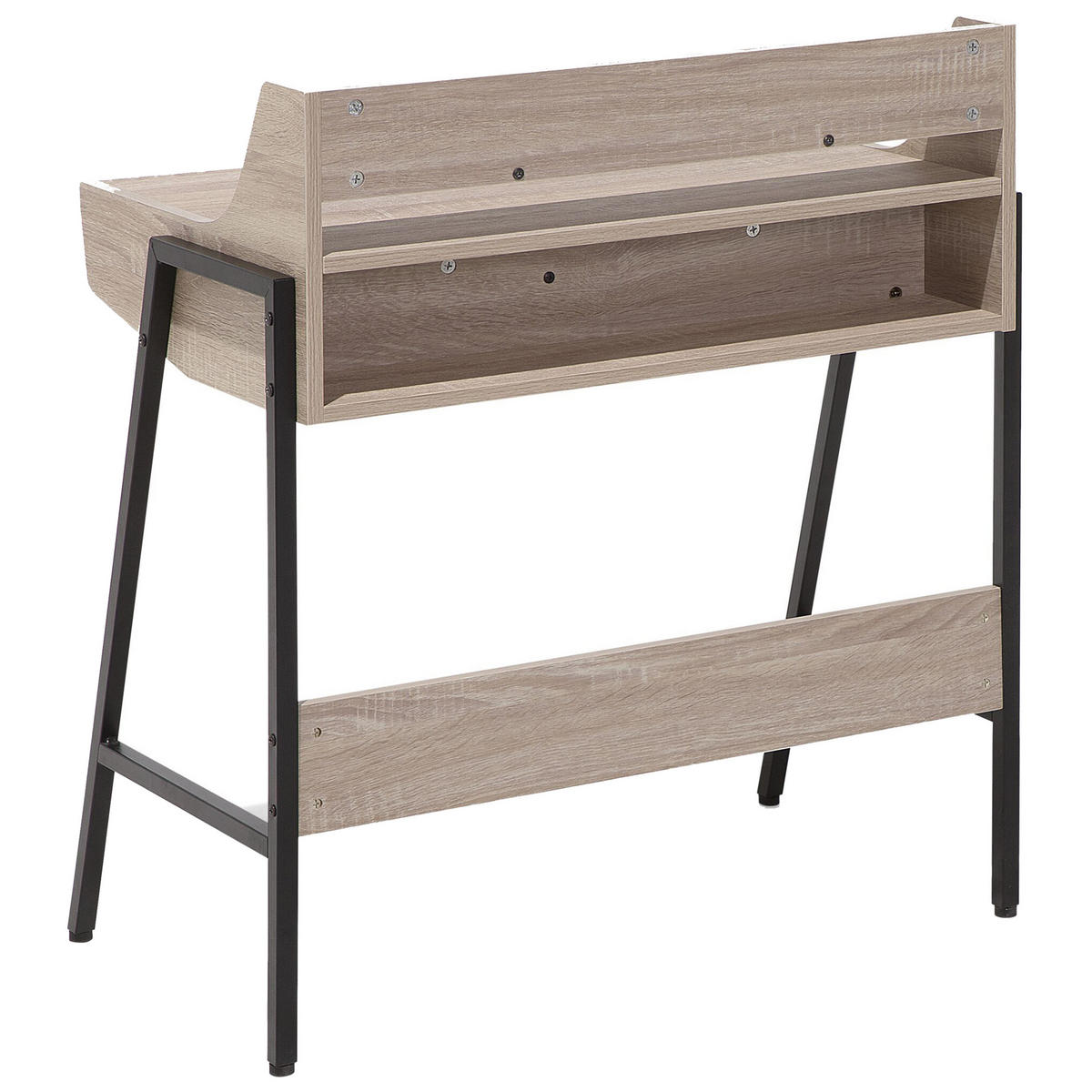 SCHREIBTISCH heller Holzfarbton 77/46/89 cm Broxton - Hellgrau, Holzwerkstoff (46/77/89cm) - Beliani