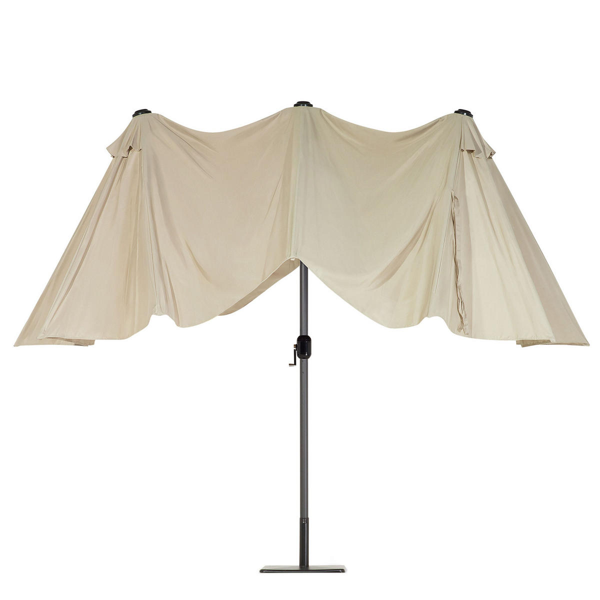 DOPPELSONNENSCHIRM taupe 270/460/247 cm Sibilla - Taupe, Textil (460/270cm) - Beliani