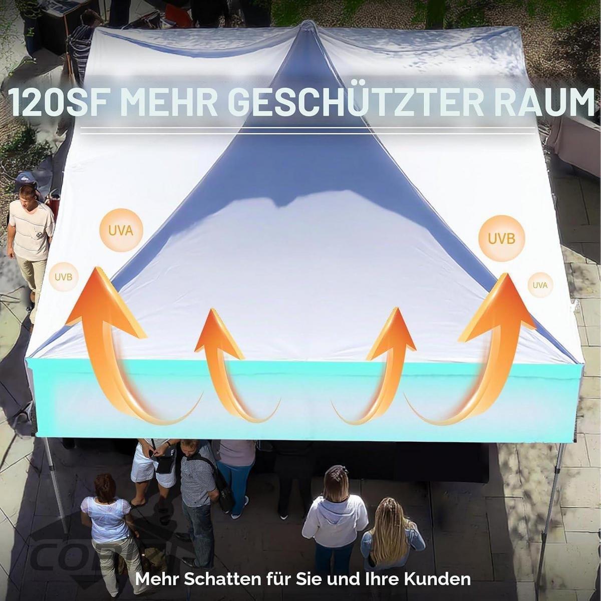 FALTPAVILLON 3 x 3 m Schwarz mit Markise und Seitenwänden - Schwarz, Metall (300/330/300cm)