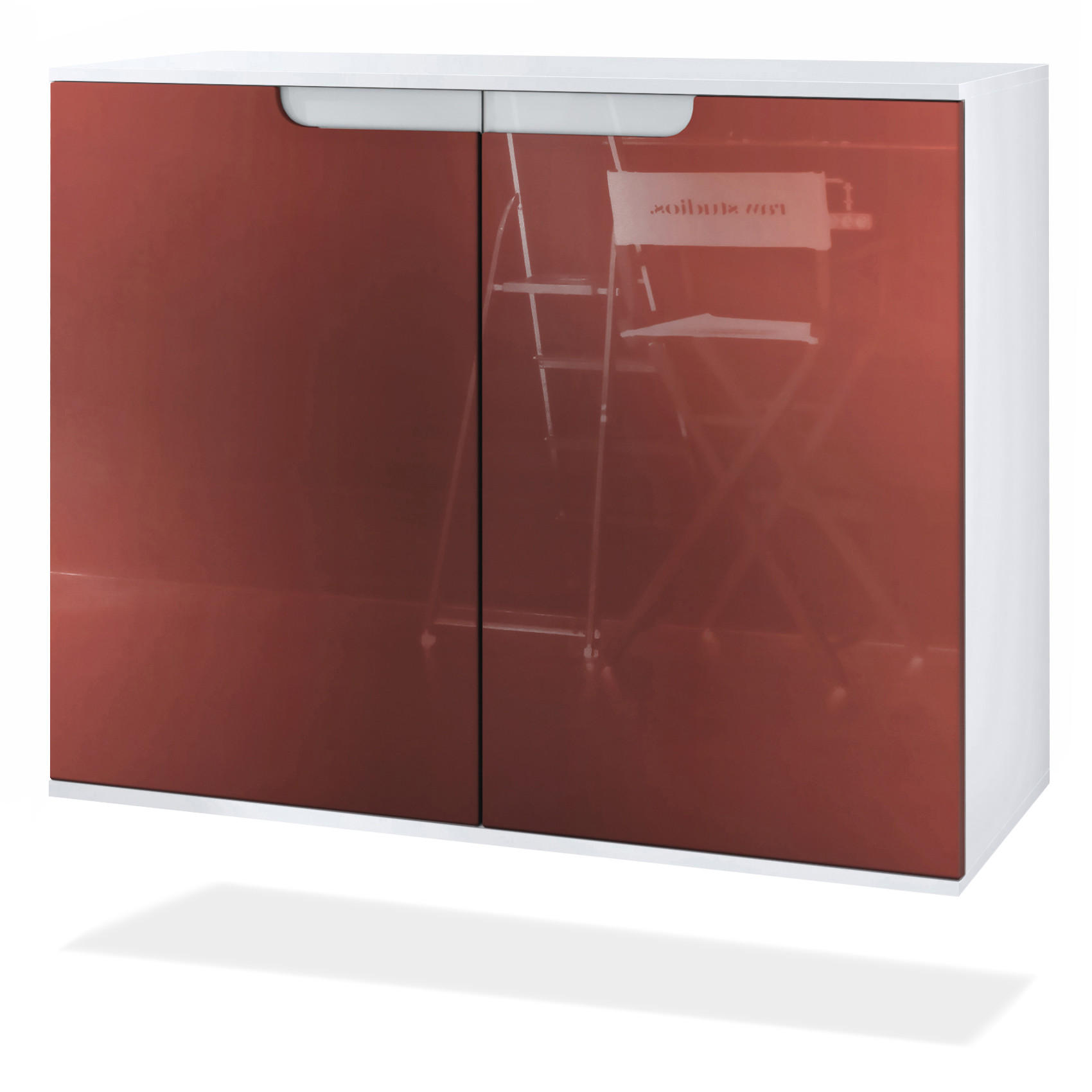 KOMMODE Sylt Bordeaux Hochglanz - Bordeaux, Holzwerkstoff (92.5/73.5/35cm) - Vladon